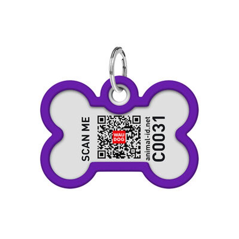 WAUDOG Smart ID Bricka för Hund & Katt Purple gradient Ben 40mm