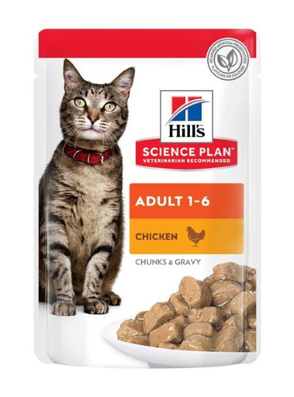 Hills Science Plan Feline Adult Chicken Beef & Ocean Fish 12x85g portionspåsar