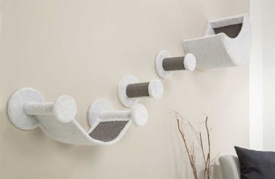 Klösmöbel & Klätterset för väggmontage 4 delar vit/grå