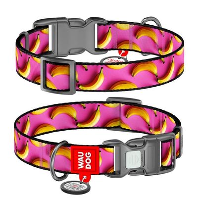 WAUDOG Hundhalsband Nylon Bananas On Pink