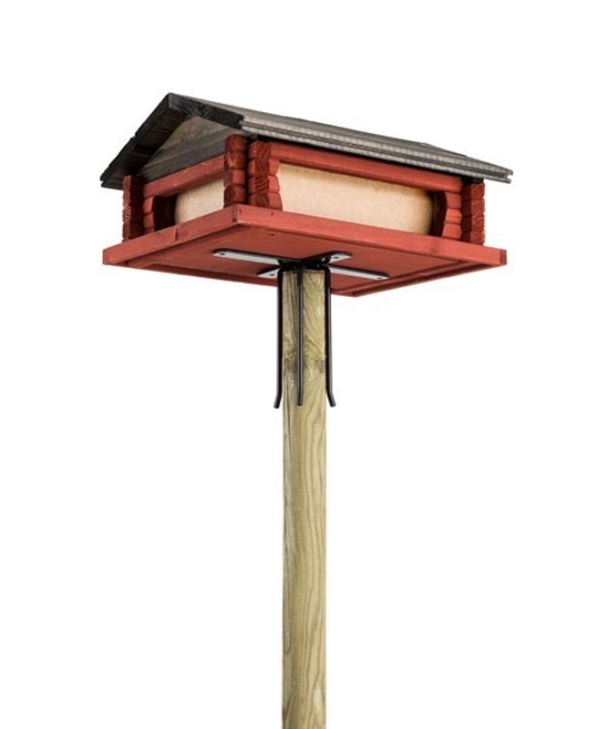 Fäste till Fågelbord Stuga Stor 24x15cm till stolpe ø5cm