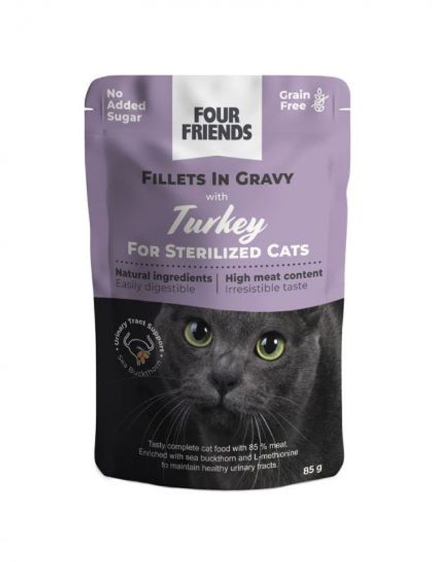 FourFriends Cat Sterilized Turkey in Gravy Pouch