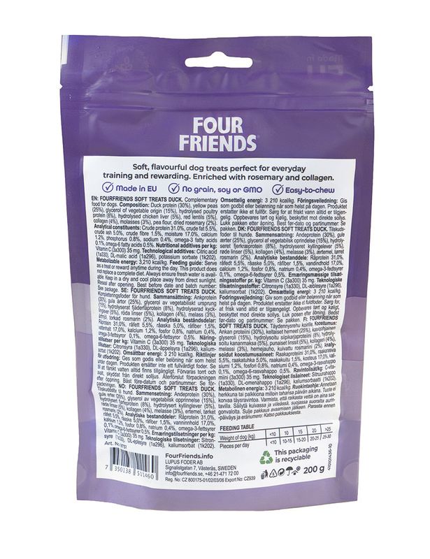 Four Friends Soft Treats Duck 200 g