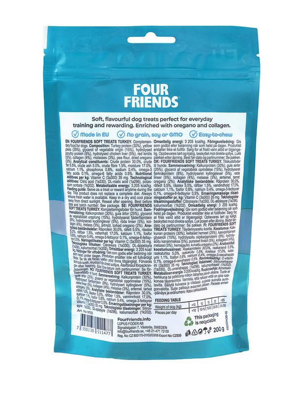Four Friends Soft Treats Turkey 200 g