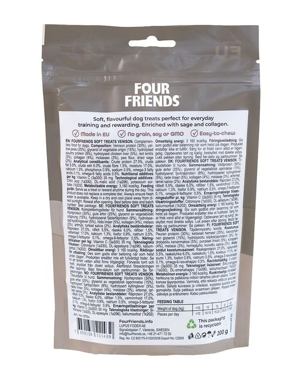 Four Friends Soft Treats Venison 200 g