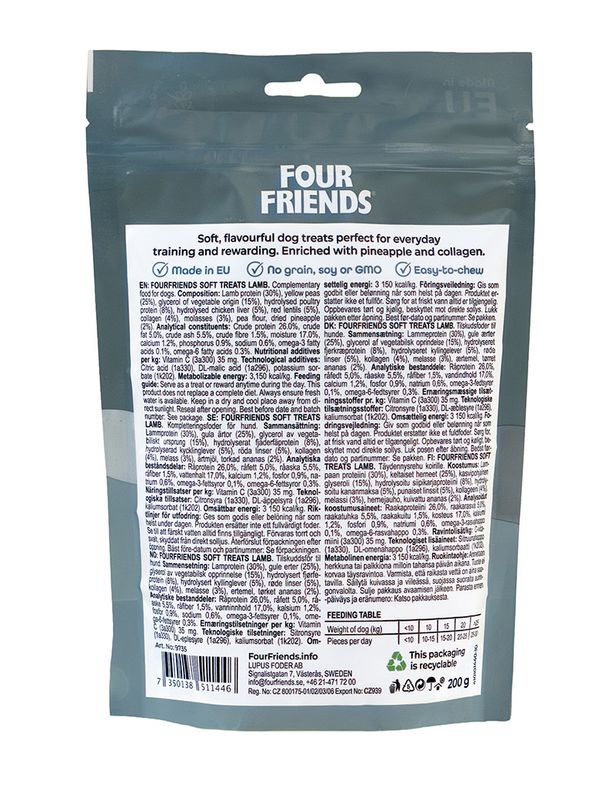 Four Friends Soft Treats Lamb 200 g