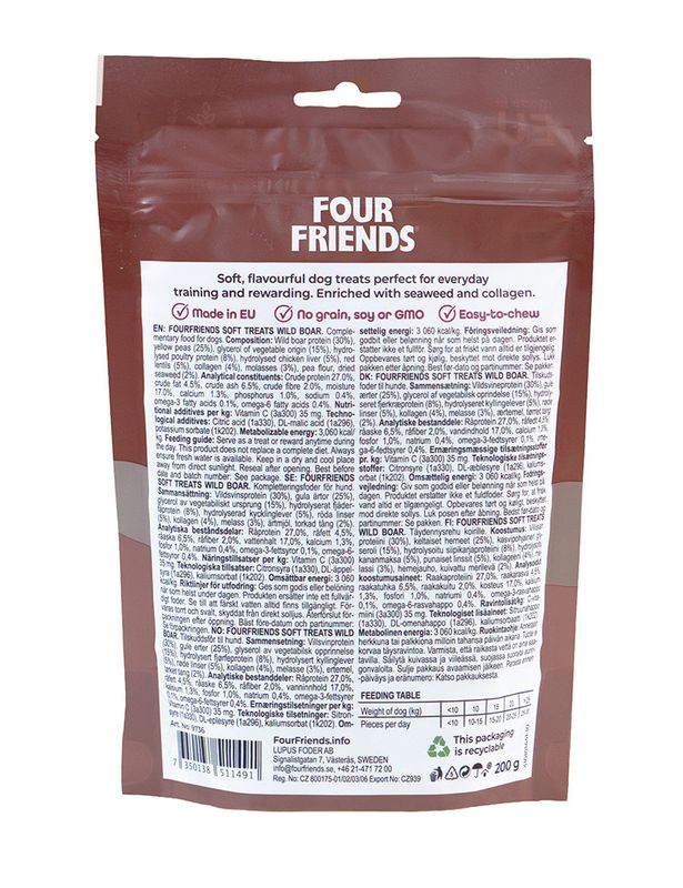Four Friends Soft Treats Wild Boar 200 g