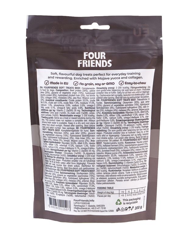 Four Friends Soft Treats Beef 200 g