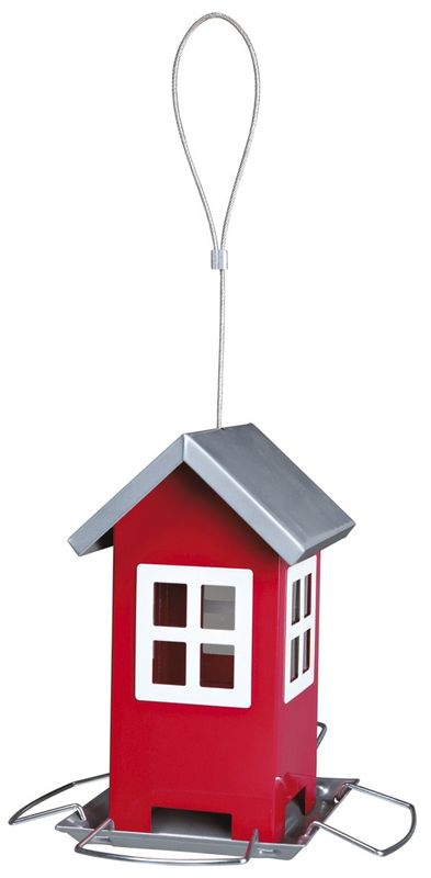 Vildfågelmatare 19Xh20X19cm röd/silver