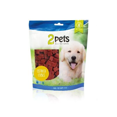 2pets Dogsnack Ostrich/Struts MiniCubes