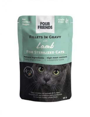 FourFriends Cat Sterilized Lamb in Gravy Pouch