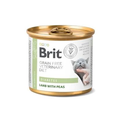 Brit Veterinary Grain Free Diet Cat Cans Diabetes 200 g