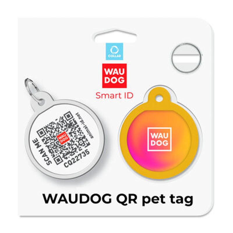 WAUDOG Smart ID Bricka för Hund & Katt Orange gradient Rund