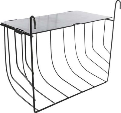 Höhäck, hängande, med lock, metall, 25x18x12cm svart