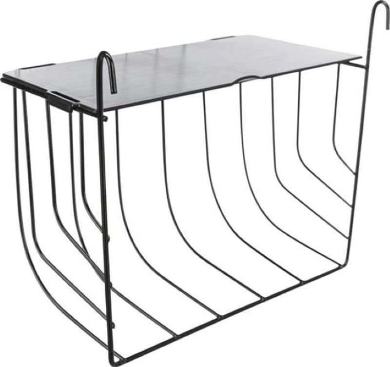 Höhäck, hängande, med lock, metall, 25x18x12cm svart