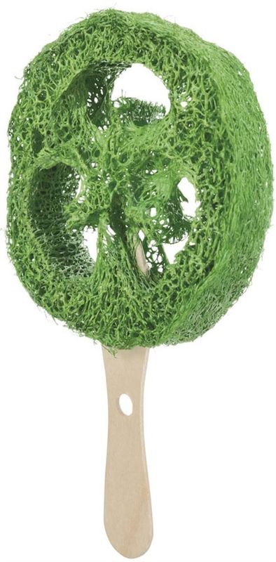 Lolly, luffa/trä, ø 6x12cm