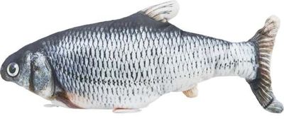 Fisk sprattlande i tyg med kattmynta 30 cm USB-laddad