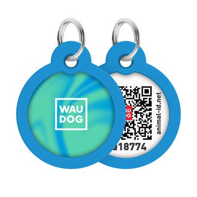 WAUDOG Smart ID Bricka för Hund & Katt Blue gradient Rund