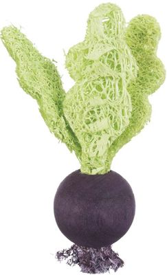 Trälekset med jordgubbe/rödbeta, trä/luffa, 6/9cm