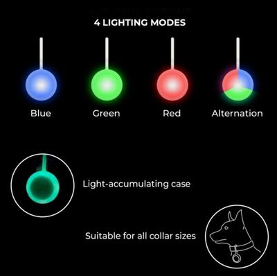 WAUDOG RGB LED lampa för hundhalsband