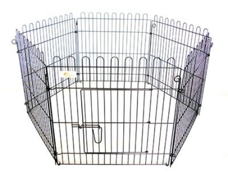 Valphage/Smådjurshage Svart 60x60cm 6 sektioner