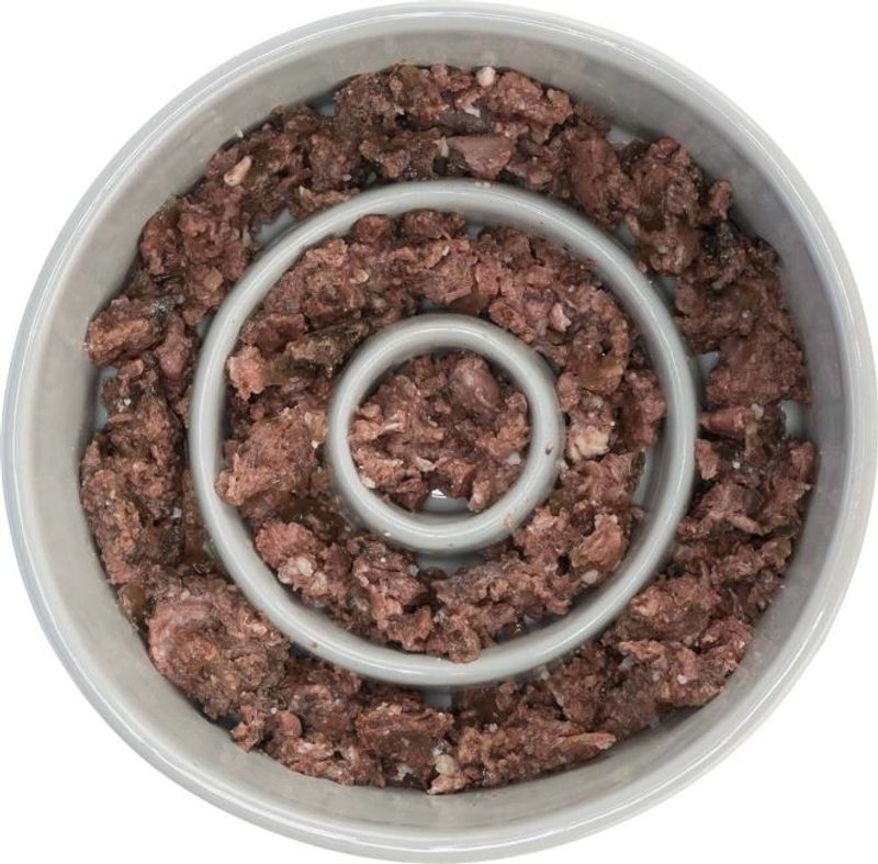 Slow Feed skål, keramik, 0.9 l/ø 17 cm, grå/blå