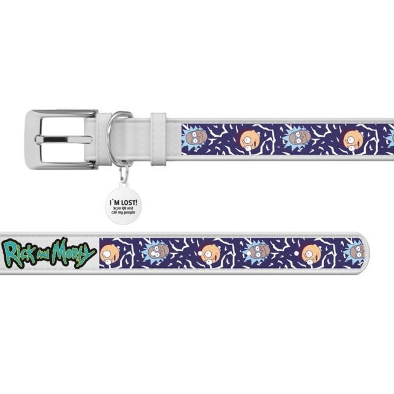 WAUDOG Hundhalsband Läder med Smart ID Bricka Rick and Morty