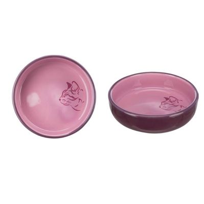 Kattskål i keramik för kortnosiga