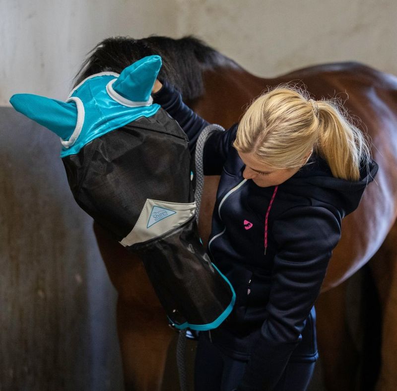Fine Mesh Flughuva med öron och nos Turkos/Grå