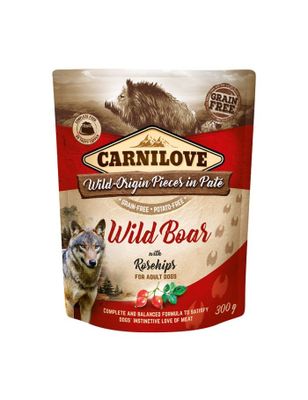 CarniLove Dog Pouch Paté Wild Boar with Rosehips 300g