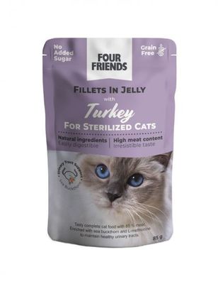 FourFriends Cat Sterilized Turkey in Jelly Pouch