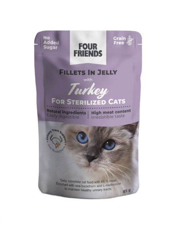 FourFriends Cat Sterilized Turkey in Jelly Pouch