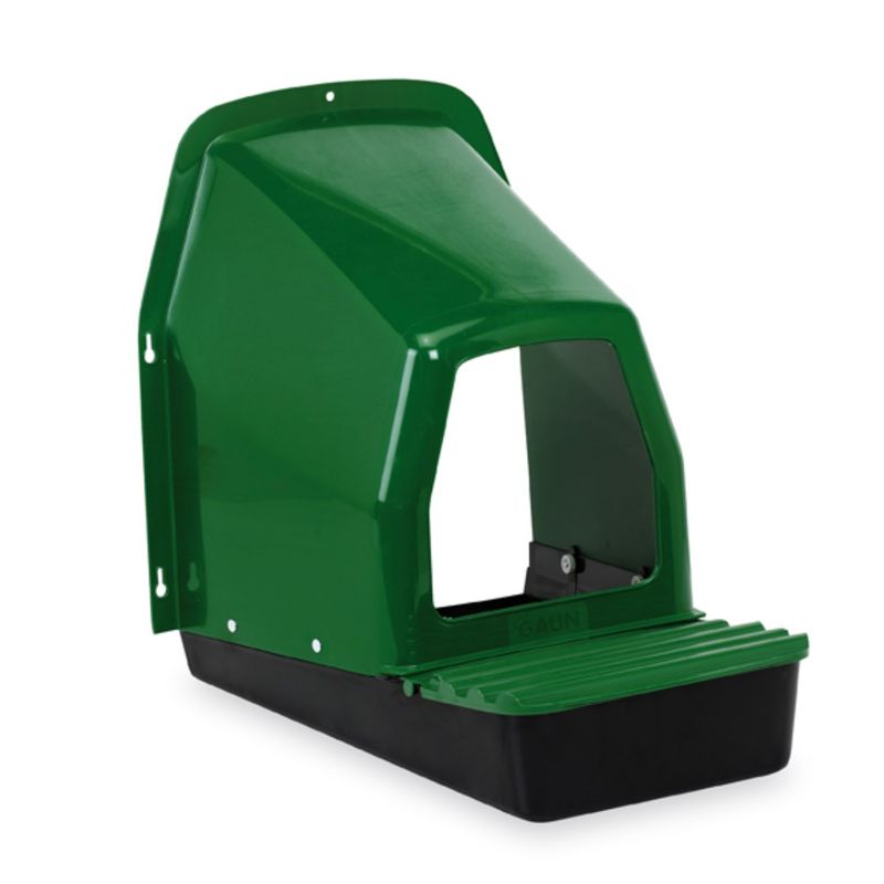 Värprede i plast med uppsamlingslåda för ägg väggmonterad