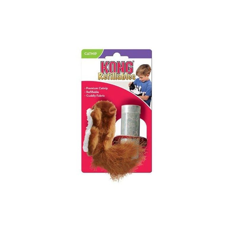 Kong Refillable Catnip Squirrel 10X5X2 cm