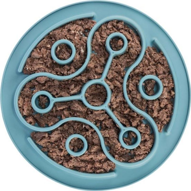 Slow Feed fodermatta, TPE, ø 28 cm, blå