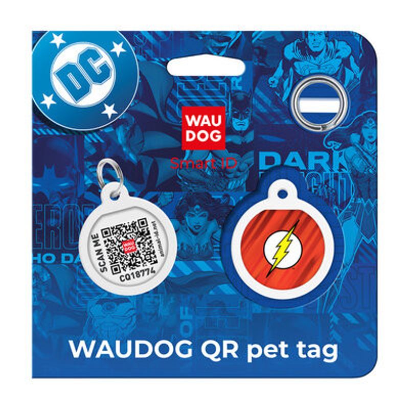 WAUDOG Smart ID Bricka för Hund & Katt Flash logo Rund