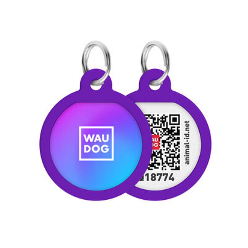 WAUDOG Smart ID Bricka för Hund & Katt Purple gradient Rund Lila