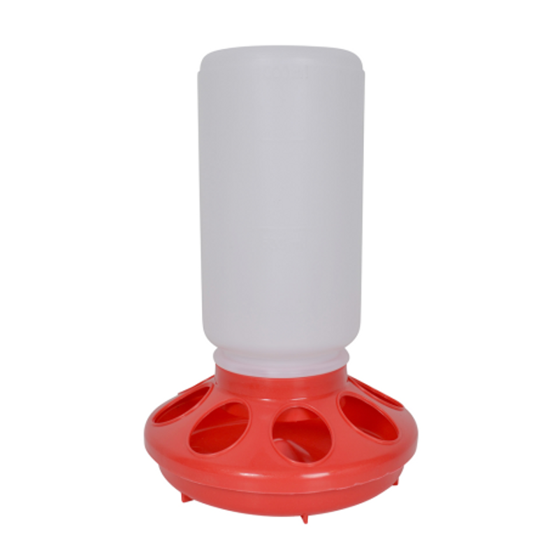 Foderautomat 1kg Stående Röd/Vit