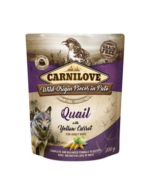 CarniLove Dog Pouch Paté Quail with Yellow Carrot 300g