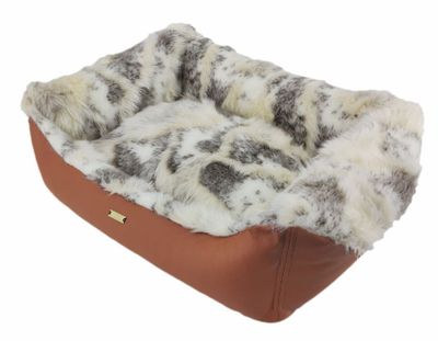 CAZO Hundbädd Poli Konstläder Brun/Vit