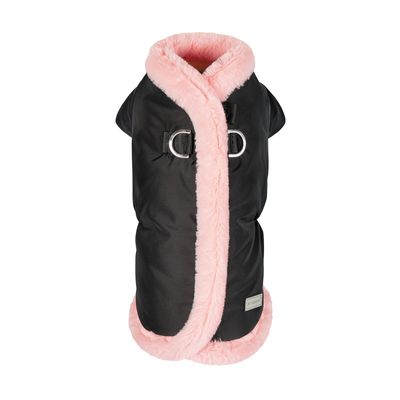 Hundjacka Mery med fuskpäls Sele