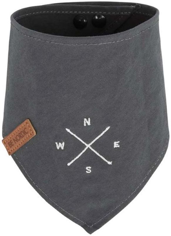 BE NORDIC scarf mörkgrå med rosmotiv