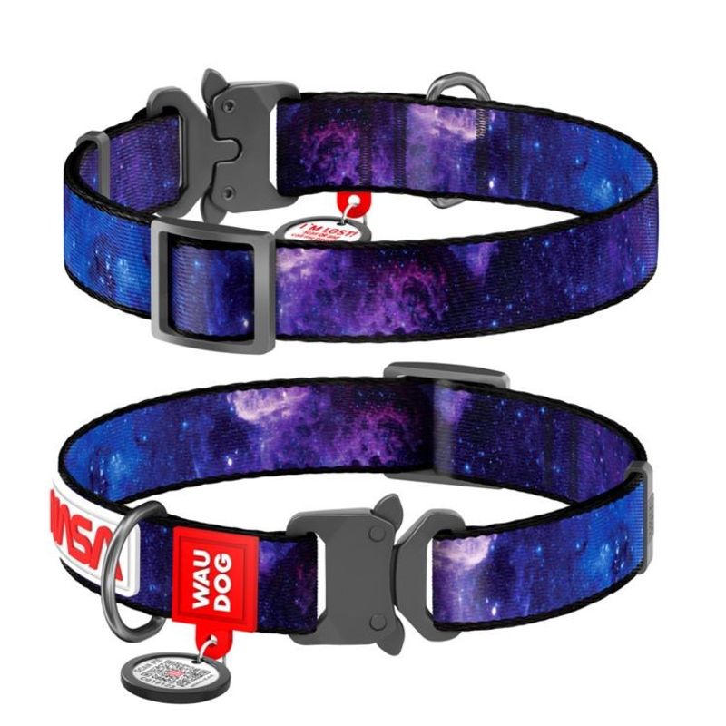 WAUDOG Hundhalsband med Smart-ID bricka NASA Metallspänne