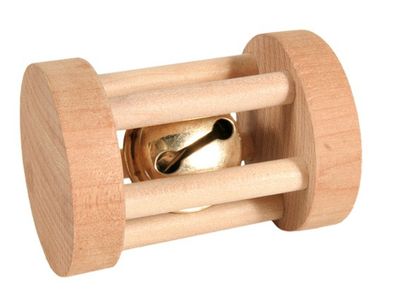 Gnagarrulle trä med bjällra 3,5x5cm