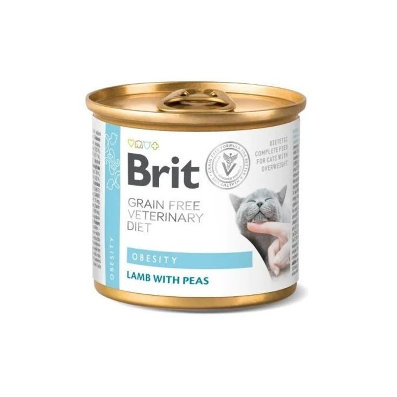 Brit Veterinary Grain Free Diet Cat Cans Obesity 200 g