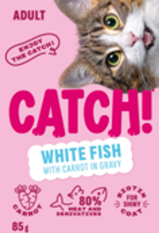 Catch! Katt Vit fisk med Morötter i Sås 85 g