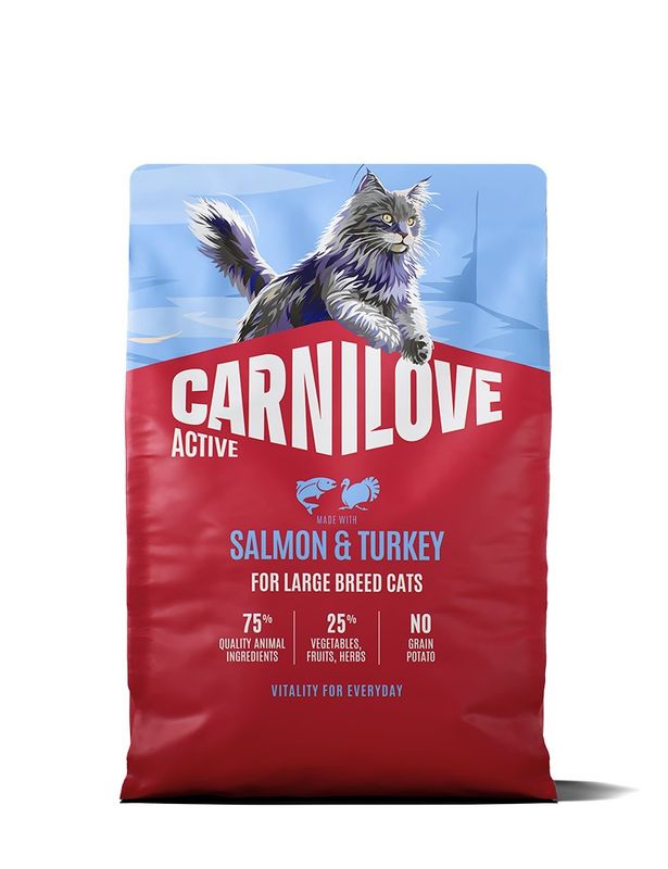 Carnilove Cat Active Large Breed Lax & Kalkon