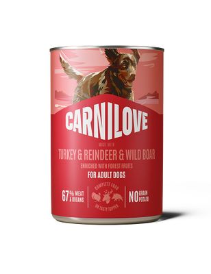 Carnilove Dog Paté Kalkon, Ren & Vildsvin 400 g