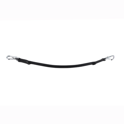 Sadelhandtag i läder 41cm Svart med silverfärgade spännen