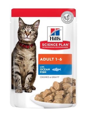 Hills Science Plan Feline Adult Chicken Beef & Ocean Fish 12x85g portionspåsar